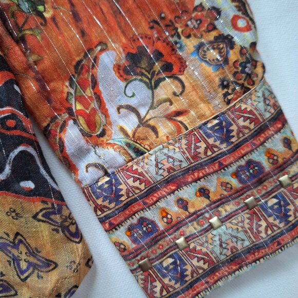 Desigual Cotton Multiprint Button Down Blouse NWT - Picture 9 of 15